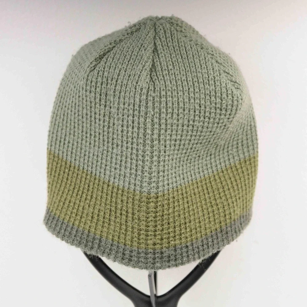 BURTON Recycled Waffle Beanie Winter‎ Hat Green Gray Acrylic Mens O/S